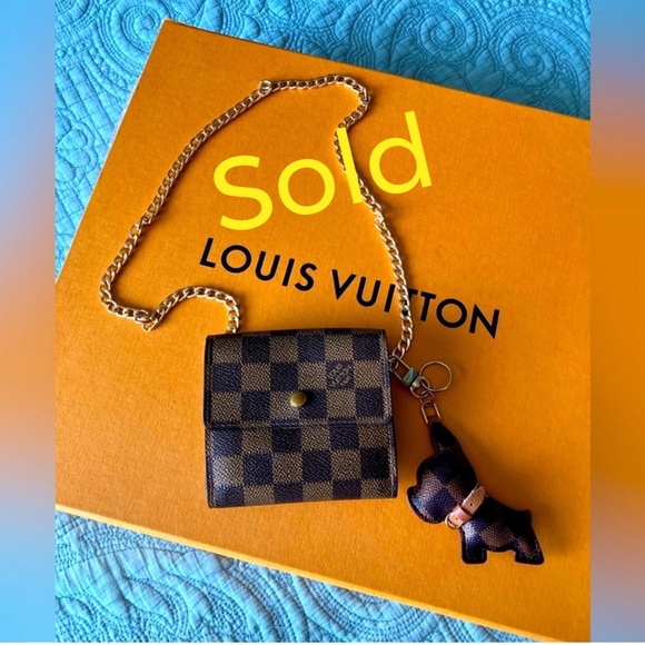 Louis Vuitton Accessories - Louis Vuitton Damier Ebene Elise Wallet(chain and wallet  charm included) SOLD